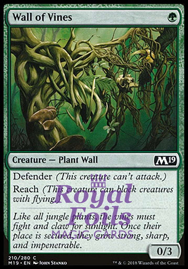 Wall of Vines 4x FOIL M19 MTG Core Set 2019 Common MINT green Wall of Vines 4x FOIL M19 MTG Core Set 2019 Common MINT green