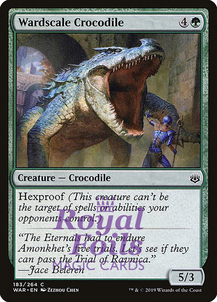 Wardscale Crocodile 3x FOIL WAR MTG War of the Spark Common MINT green Wardscale Crocodile 3x FOIL WAR MTG War of the Spark Common MINT green