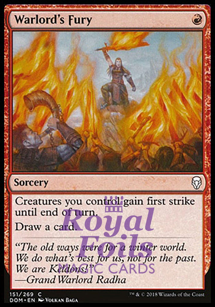 Warlord's Fury 2x FOIL DOM MTG Dominaria Common MINT red Warlord's Fury 2x FOIL DOM MTG Dominaria Common MINT red