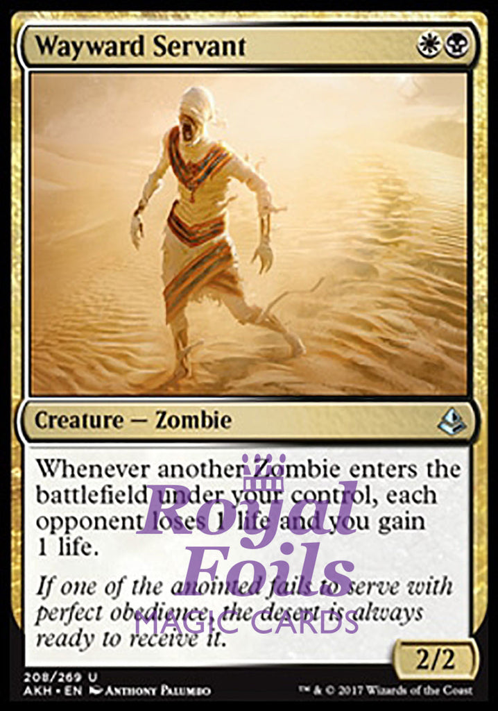 Wayward Servant 1x FOIL AKH MTG Amonkhet Uncommon MINT white black Wayward Servant 1x FOIL AKH MTG Amonkhet Uncommon MINT white black