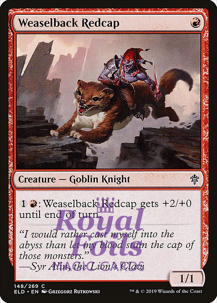 Weaselback Redcap 3x FOIL ELD MTG Throne of Eldraine Common MINT red Weaselback Redcap 3x FOIL ELD MTG Throne of Eldraine Common MINT red