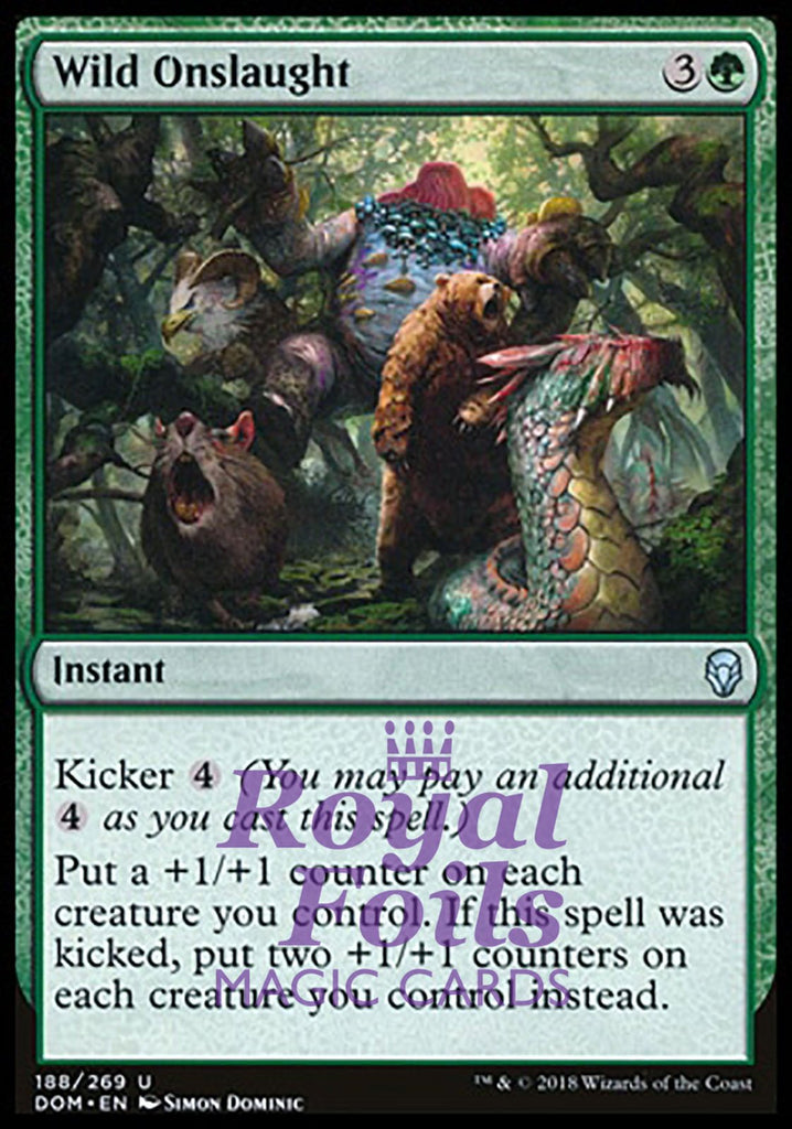 Wild Onslaught 2x FOIL DOM MTG Dominaria Uncommon MINT green Wild Onslaught 2x FOIL DOM MTG Dominaria Uncommon MINT green