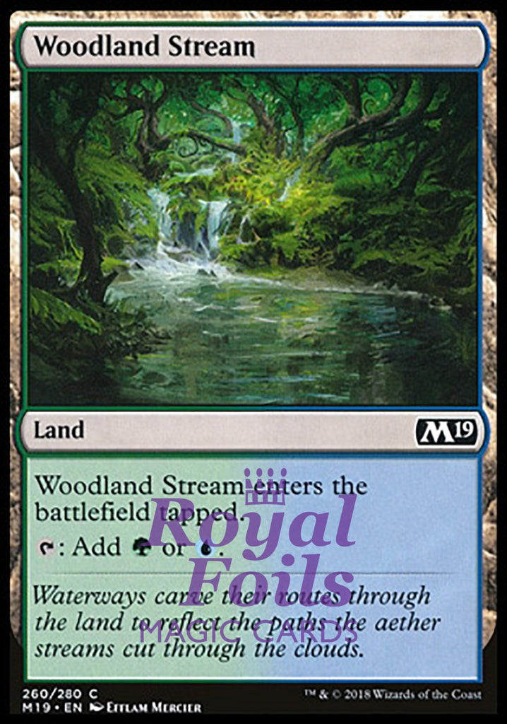 Woodland Stream 4x FOIL M19 MTG Core Set 2019 Common MINT green blue Woodland Stream 4x FOIL M19 MTG Core Set 2019 Common MINT green blue
