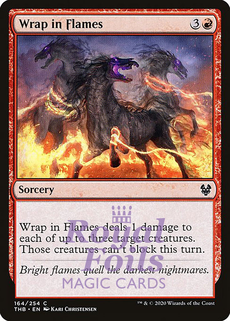 Wrap in Flames 4x FOIL THB MTG Theros Beyond Death Common MINT red Wrap in Flames 4x FOIL THB MTG Theros Beyond Death Common MINT red