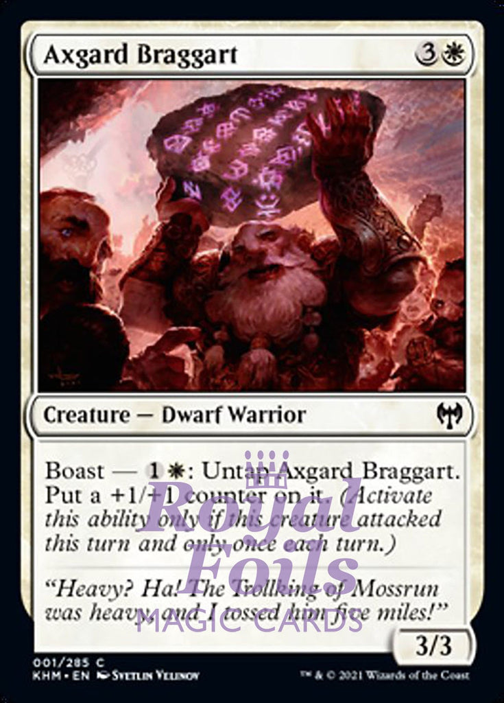 **4x FOIL Axgard Braggart** KHM MTG Kaldheim Common MINT white **4x FOIL Axgard Braggart** KHM MTG Kaldheim Common MINT white