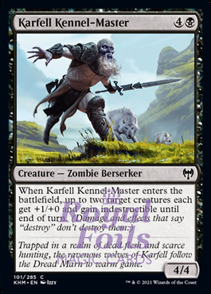 **4x FOIL Karfell Kennel-Master** KHM MTG Kaldheim Common MINT black **4x FOIL Karfell Kennel-Master** KHM MTG Kaldheim Common MINT black