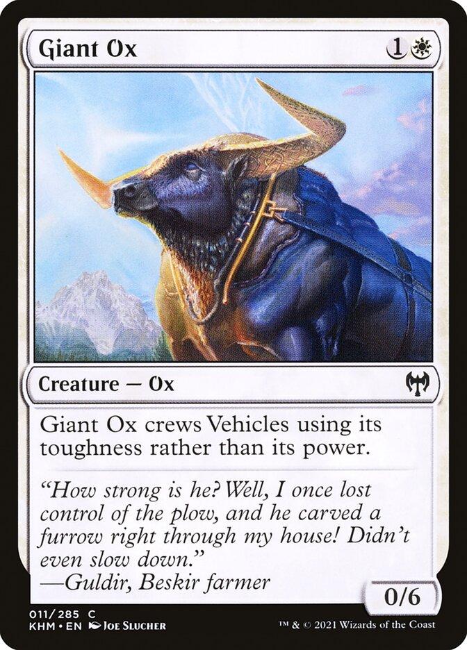 **4x FOIL Giant Ox** KHM MTG Kaldheim Common MINT white **4x FOIL Giant Ox** KHM MTG Kaldheim Common MINT white