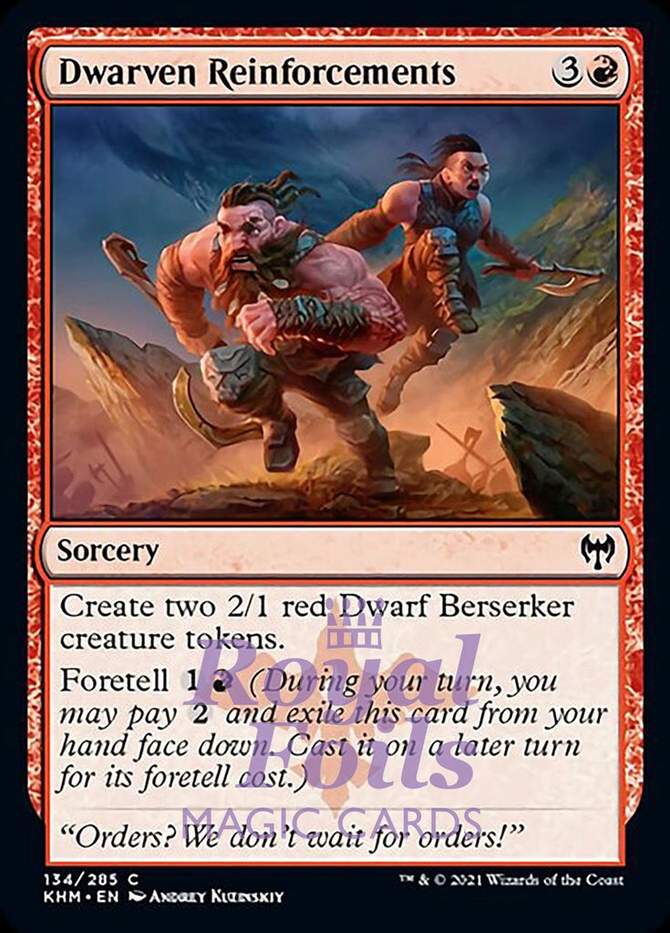 Dwarven Reinforcements 4x FOIL KHM MTG Kaldheim Common MINT red Dwarven Reinforcements 4x FOIL KHM MTG Kaldheim Common MINT red