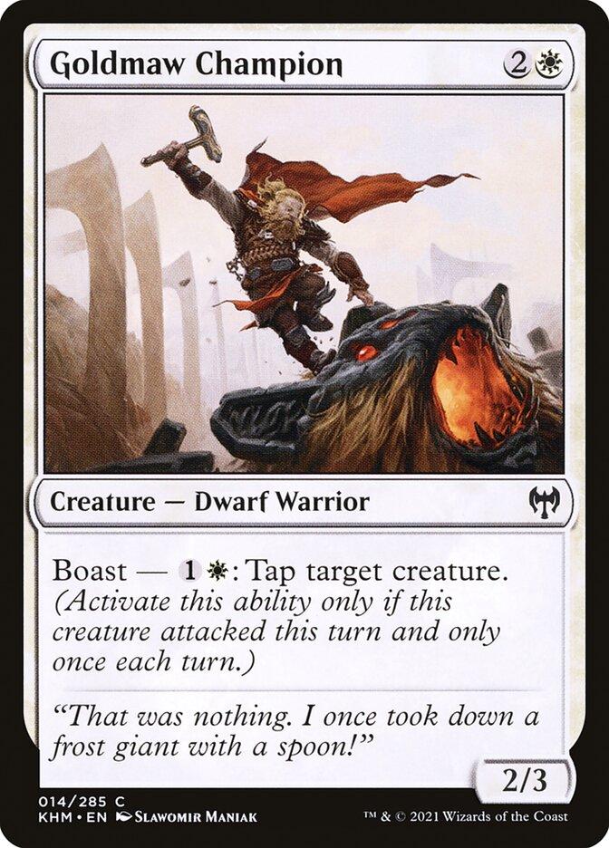 Goldmaw Champion 4x FOIL KHM MTG Kaldheim Common MINT white Goldmaw Champion 4x FOIL KHM MTG Kaldheim Common MINT white