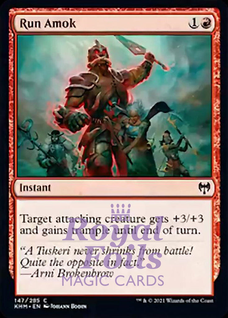 **4x FOIL Run Amok** KHM MTG Kaldheim Common MINT red **4x FOIL Run Amok** KHM MTG Kaldheim Common MINT red