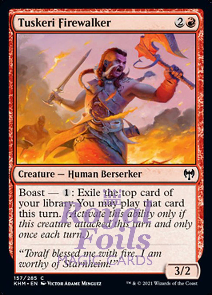 Tuskeri Firewalker 4x FOIL KHM MTG Kaldheim Common MINT red Tuskeri Firewalker 4x FOIL KHM MTG Kaldheim Common MINT red