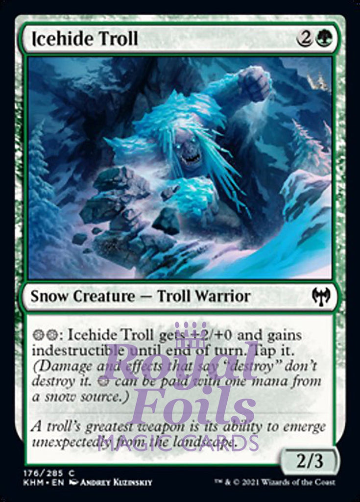 **4x FOIL Icehide Troll** KHM MTG Kaldheim Common MINT green **4x FOIL Icehide Troll** KHM MTG Kaldheim Common MINT green