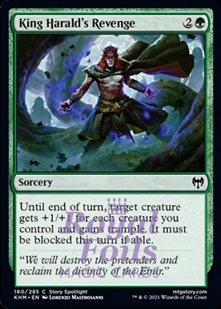 **4x FOIL King Harald's Revenge** KHM MTG Kaldheim Common MINT green **4x FOIL King Harald's Revenge** KHM MTG Kaldheim Common MINT green