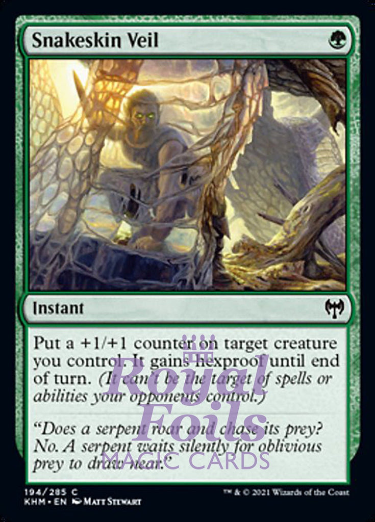 **4x FOIL Snakeskin Veil** KHM MTG Kaldheim Common MINT green **4x FOIL Snakeskin Veil** KHM MTG Kaldheim Common MINT green