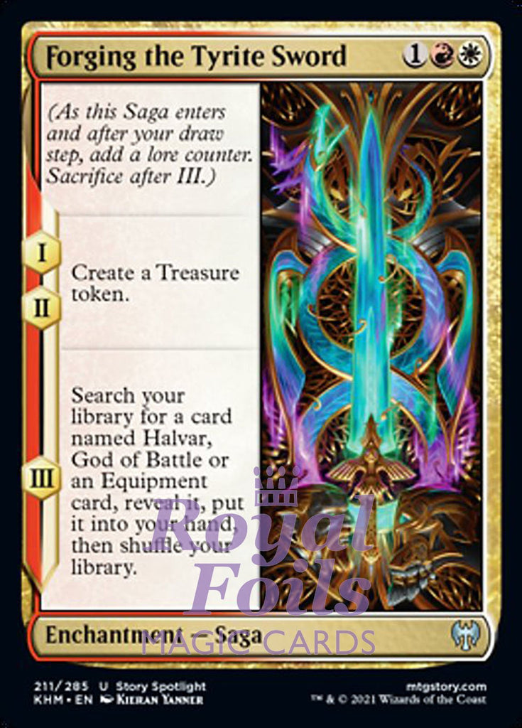 Forging the Tyrite Sword 2x FOIL KHM MTG Kaldheim Uncommon MINT red white Forging the Tyrite Sword 2x FOIL KHM MTG Kaldheim Uncommon MINT red white