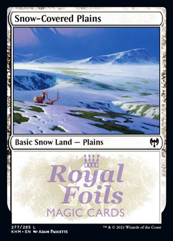 Snow-Covered Plains #277 4x FOIL KHM MTG Kaldheim Common MINT basic snow land white Snow-Covered Plains #277 4x FOIL KHM MTG Kaldheim Common MINT basic snow land white