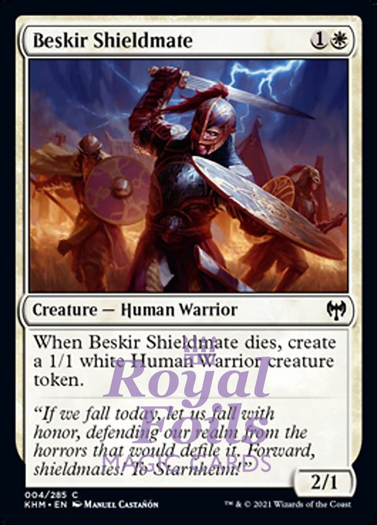 Beskir Shieldmate 4x FOIL KHM MTG Kaldheim Common MINT white Beskir Shieldmate 4x FOIL KHM MTG Kaldheim Common MINT white