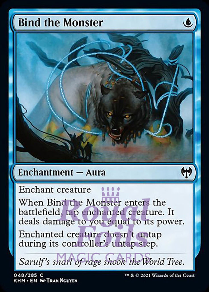 **4x FOIL Bind the Monster** KHM MTG Kaldheim Common MINT blue **4x FOIL Bind the Monster** KHM MTG Kaldheim Common MINT blue