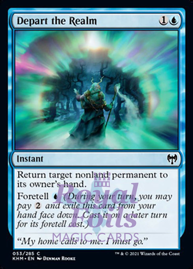 **4x FOIL Depart the Realm** KHM MTG Kaldheim Common MINT blue **4x FOIL Depart the Realm** KHM MTG Kaldheim Common MINT blue