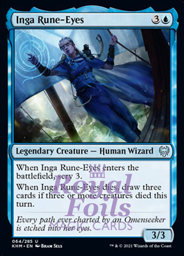 **4x FOIL Inga Rune-Eyes** KHM MTG Kaldheim Uncommon MINT blue **4x FOIL Inga Rune-Eyes** KHM MTG Kaldheim Uncommon MINT blue