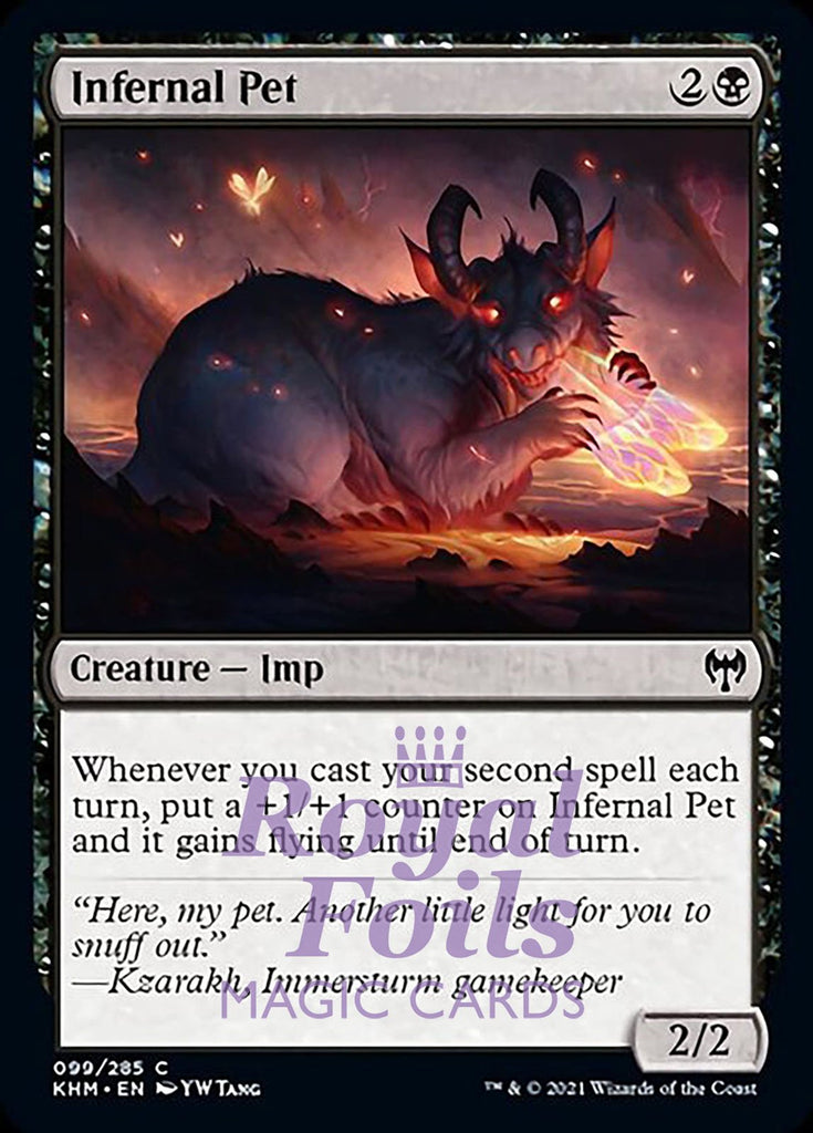 **4x FOIL Infernal Pet** KHM MTG Kaldheim Common MINT black **4x FOIL Infernal Pet** KHM MTG Kaldheim Common MINT black