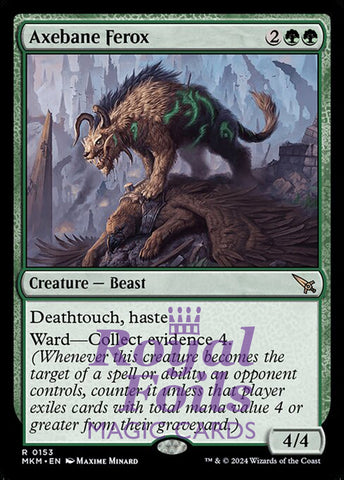 Axebane Ferox 2x FOIL MTG Murders at Karlov Manor MKM Rare MINT green