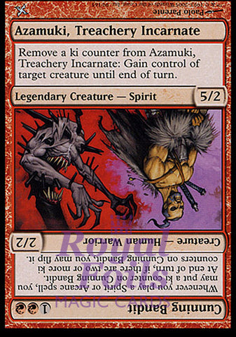 Azamuki Treachery Incarnate // Cunning Bandit 3x FOIL MTG Betrayers Kamigawa Uncommon MINT red