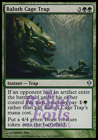 Baloth Cage Trap 2x FOIL ZEN MTG Zendikar Uncommon MINT green instant