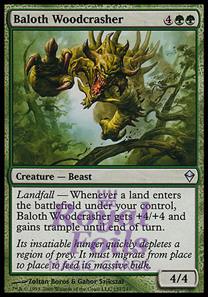 Baloth Woodcrasher 1x FOIL ZEN MTG Zendikar Uncommon MINT green