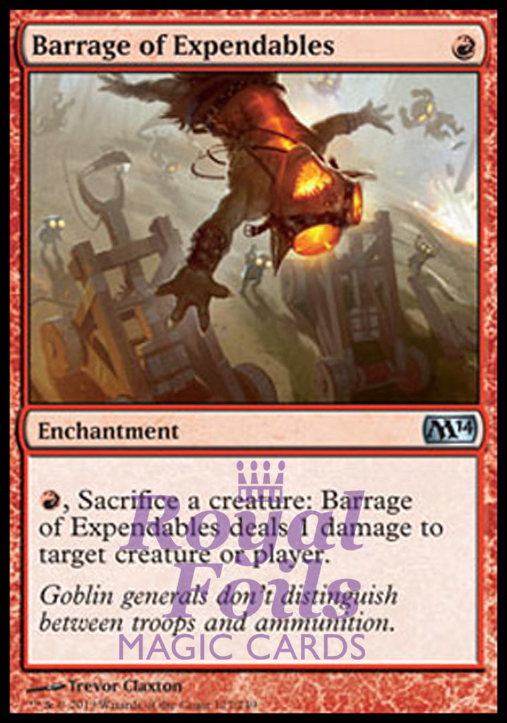 Barrage of Expendables 2x FOIL MTG M14 Core Set Uncommon MINT red