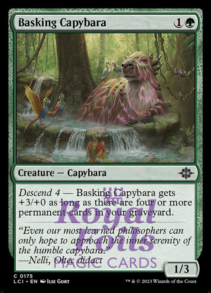 Basking Capybara 4x FOIL Lost Caverns of Ixalan MTG LCI Common MINT green