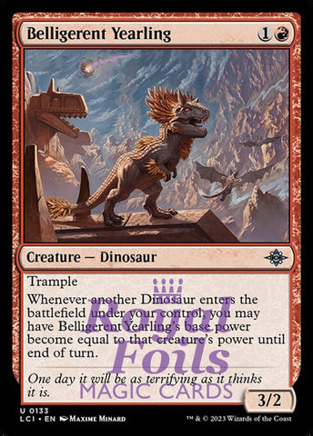 Belligerent Yearling 4x FOIL Lost Caverns of Ixilan MTG LCI Uncommon MINT red