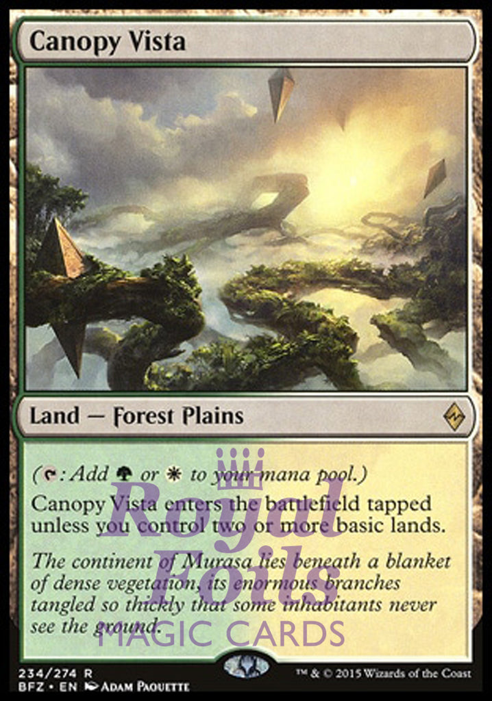 Canopy Vista 1x FOIL BFZ MTG Battle for Zendikar Rare MINT green white land