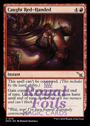 Caught Red-Handed 4x FOIL MTG Murders at Karlov Manor MKM Uncommon MINT red