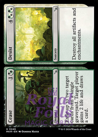 Cease // Desist 4x FOIL MTG Murders at Karlov Manor MKM Uncommon MINT black green white