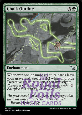 Chalk Outline 4x FOIL MTG Murders at Karlov Manor MKM Uncommon MINT green