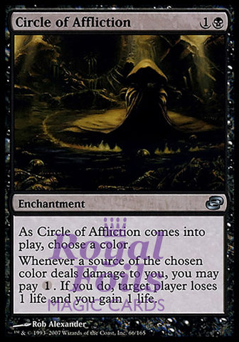 Circle of Affliction 3x FOIL PLC MTG Planar Chaos Uncommon 2 MINT + 1 NM black