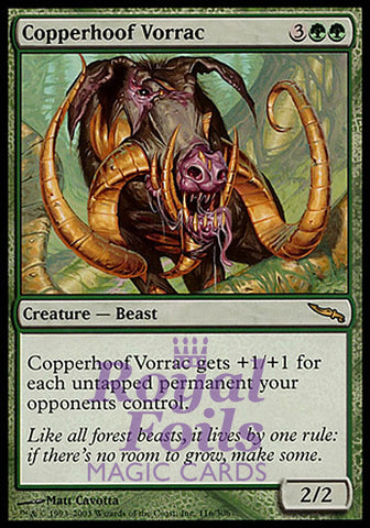 Copperhoof Vorrac 1x FOIL MDN MTG Mirrodin Rare MINT green
