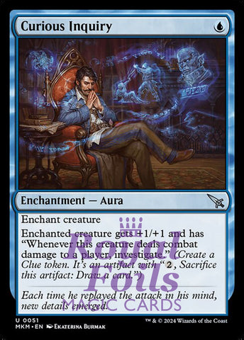 Curious Inquiry 4x FOIL MTG Murders at Karlov Manor MKM Uncommon MINT blue