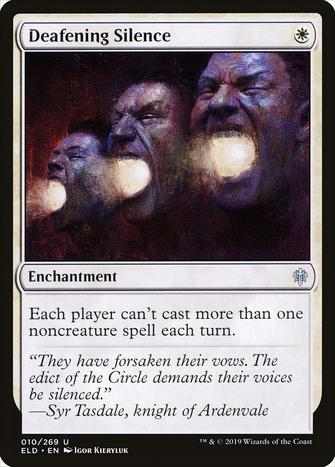 Deafening Silence 1x FOIL ELD MTG Throne of Eldraine Uncommon MINT white blue