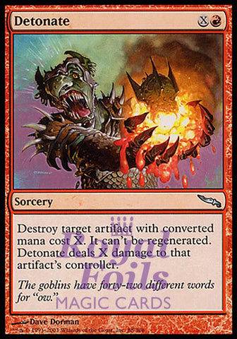 Detonate 2x FOIL FOIL MDN MTG Mirrodin Uncommon MINT red