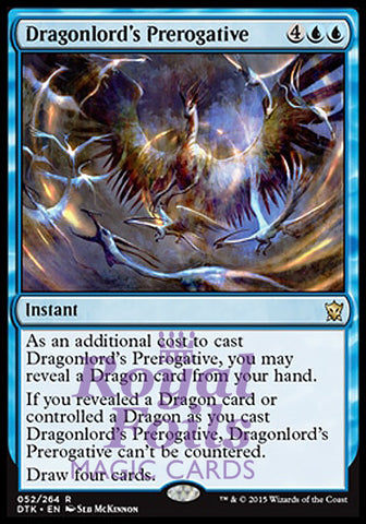 Dragonlord's Prerogative 1x FOIL DTK MTG Dragons of Tarkir Rare MINT blue