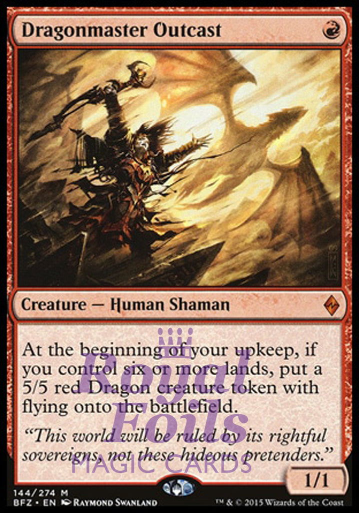 Dragonmaster Outcast 1x FOIL BFZ MTG Battle for Zendikar Mythic MINT red