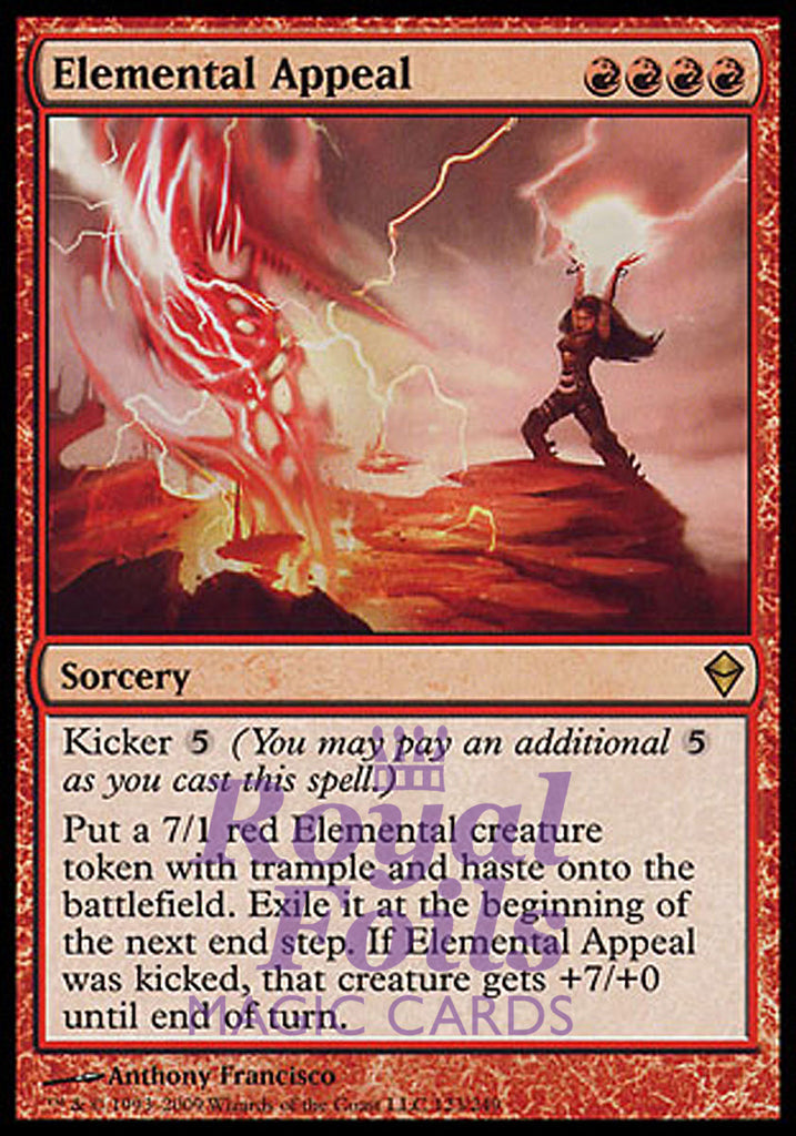 Elemental Appeal 1x FOIL ZEN MTG Zendikar Rare MINT red