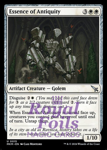 Essence of Antiquity 4x FOIL MTG Murders at Karlov Manor MKM Uncommon MINT white artifact