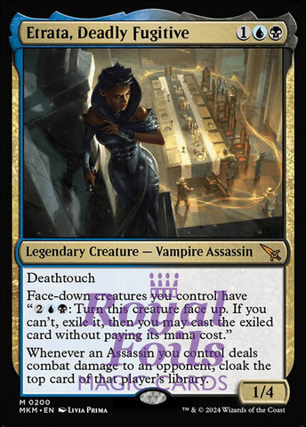 Etrata, Deadly Fugitive 1x FOIL MTG Murders at Karlov Manor MKM Mythic MINT blue green