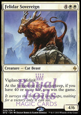 Felidar Sovereign 1x FOIL BFZ MTG Battle for Zendikar Rare MINT white