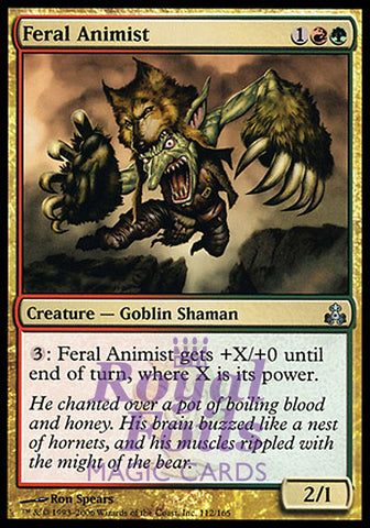 Feral Animist 4x FOIL GPT MTG Guildpact Uncommon 3 MINT +1 VF red green