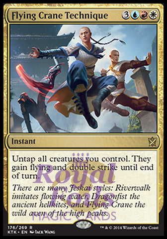 Flying Crane Technique 2x FOIL MTG KTK Khans of Tarkir Rare MINT blue red white