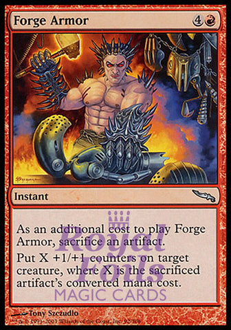 Forge Armor 2x FOIL MDN MTG Mirrodin Uncommon MINT red